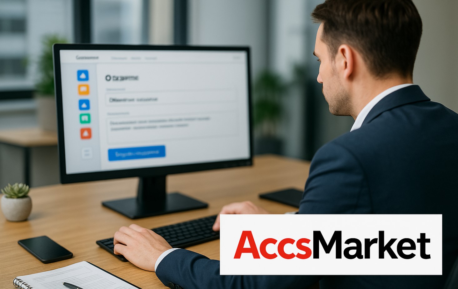 Service card design on AccsMarket: structure, USP, visuals